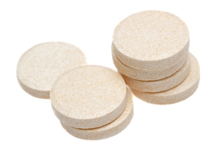 pills isolated on white backgroundの写真素材