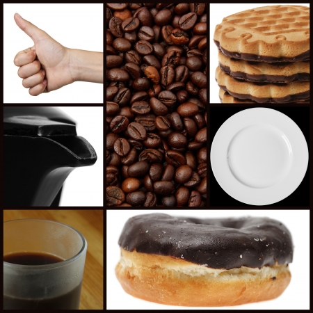 Coffee and cookies.Collageの写真素材