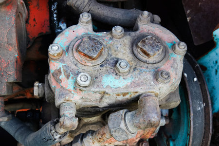 Old rusty machine detail