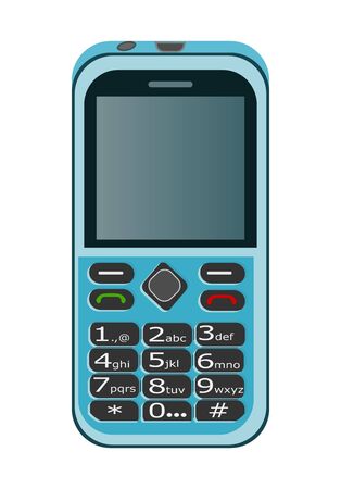 It is a blue color keypad mobile phone vector artworkのイラスト素材