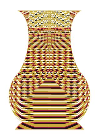 Picture of a golden color, pottery shape, flower vase vector graphic design.のイラスト素材
