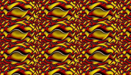An Illustration of a Red and Yellow gradient Curved Shape ABSTRACT pattern glass artwork.の写真素材