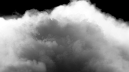 Photo of Realistic Clouds, Smoke, Dry Ice Smoke Texture on black dark Background. For website background, print wallpapers, office or design element, posters and more.の写真素材