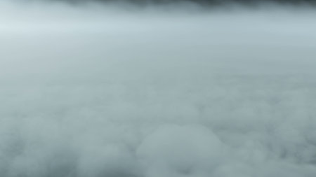 Photo of Realistic Clouds, Smoke, Dry Ice Smoke Texture on black dark Background. For website background, print wallpapers, office or design element, posters and more.の写真素材