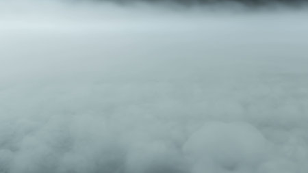 Photo of Realistic Clouds, Smoke, Dry Ice Smoke Texture on black dark Background. For website background, print wallpapers, office or design element, posters and more.の写真素材