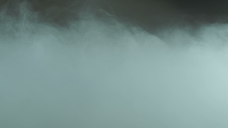 Photo of Realistic Clouds, Smoke, Dry Ice Smoke Texture on black dark Background. For website background, print wallpapers, office or design element, posters and more.の写真素材