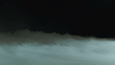 Photo of Realistic Clouds, Smoke, Dry Ice Smoke Texture on black dark Background. For website background, print wallpapers, office or design element, posters and more.の写真素材
