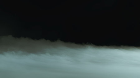 Photo of Realistic Clouds, Smoke, Dry Ice Smoke Texture on black dark Background. For website background, print wallpapers, office or design element, posters and more.の写真素材