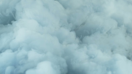 Photo of Realistic Clouds, Smoke, Dry Ice Smoke Texture on black dark Background. For website background, print wallpapers, office or design element, posters and more.の写真素材