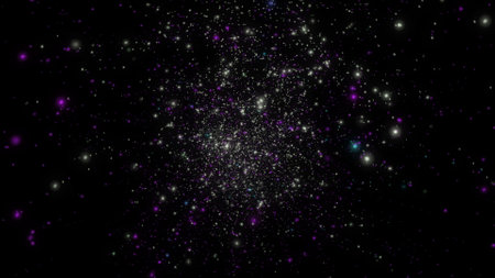 Abstract Creative Particles space bokeh and glowing stars background.の写真素材
