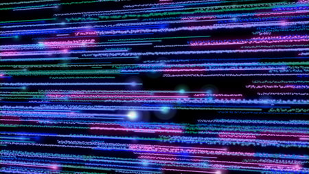 Abstract Creative Particles space bokeh and glowing stars background.