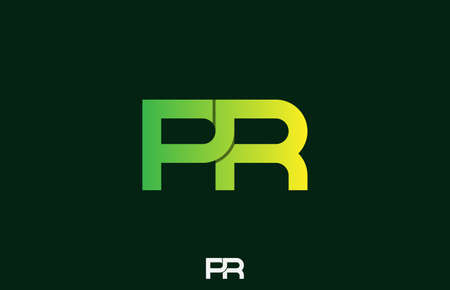 combined capital alphabet letter p and r, pr logo designのイラスト素材