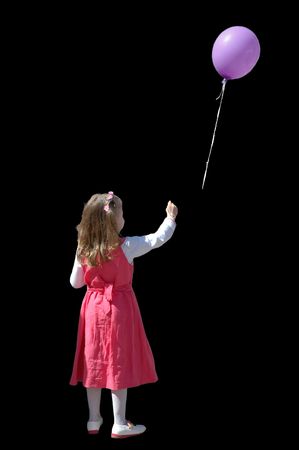 The girl and balloonの写真素材