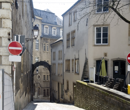 Benelux countries, Luxembourg  Small street of the old city  のeditorial素材