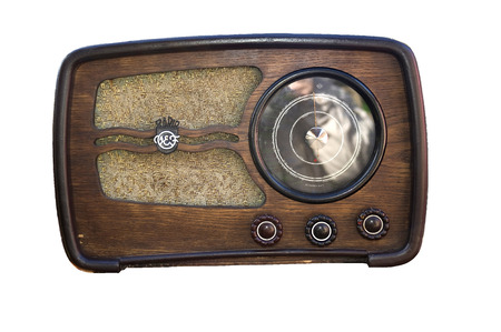 Latvia, Riga 1940-1950, the old VEF radio receiver isolated on the white.の写真素材