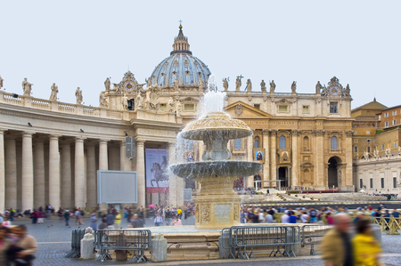 Vatican, Rome, Italy may-16.2015: The fountain on the square in front of St. Peter's Basilicaのeditorial素材