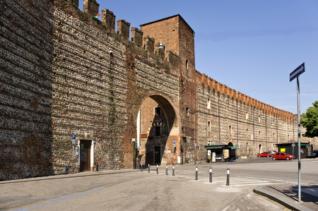 Italy, Verona. Fortifications were under construction with breaks since the Roman Empire and till the 19th centuryの写真素材