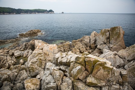 Rocky coast of the Sea of Japanの写真素材