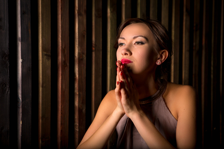 Very beautiful girl with an Asian appearanceの写真素材