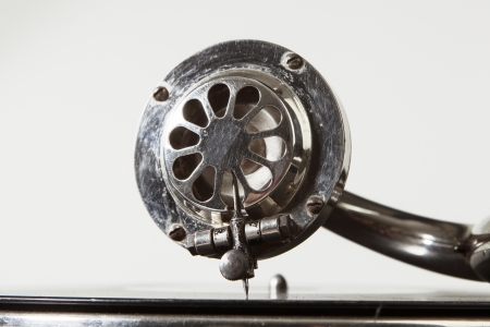 vintage old gramophone play music close up to needleの写真素材