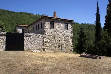 Stone house in Greek countryside の写真素材