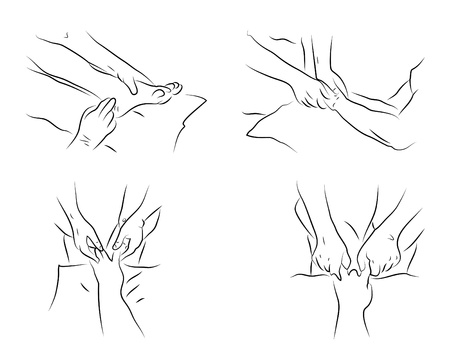 Massage techniques as illustrationのイラスト素材