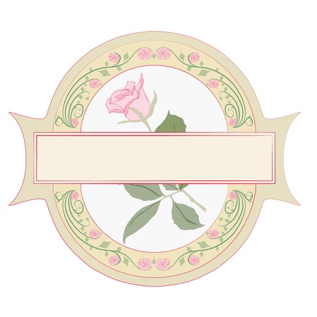 Vintage Style Vector Labels with a roseのイラスト素材