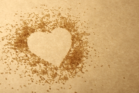 Valentines Day, heart made of brawn sugarの写真素材