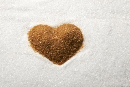 Valentines Day, heart made of brawn sugar の写真素材