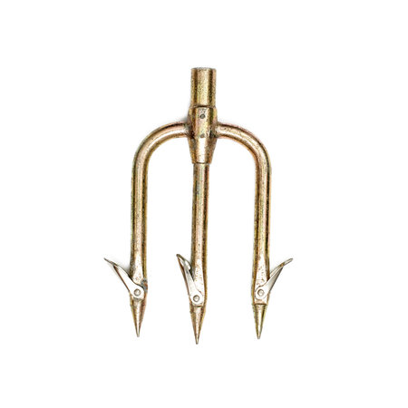 metal fishing trident isolate on a white background