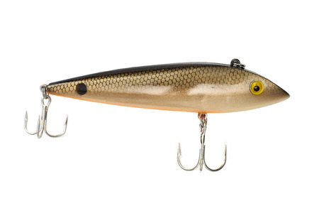 Fishing lure isolated on a white background.の写真素材