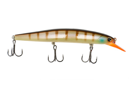 Fishing lure isolated on a white background.の写真素材