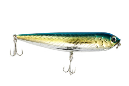Fishing lure isolated on a white background.の写真素材