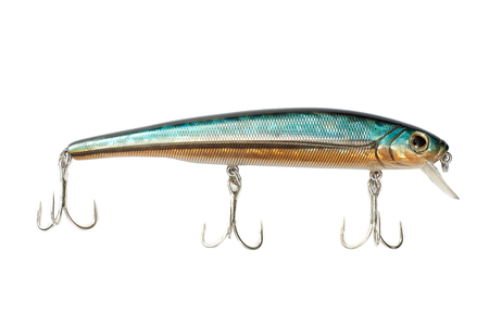 Fishing lure isolated on a white background.の写真素材