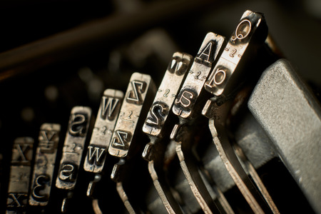 From A to Z closeup of an old typewriter lettersの写真素材