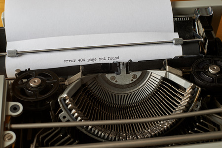 error 404 page not found typed words on a Vintage Typewriterの写真素材