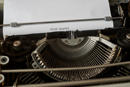First chapter typed words on a Vintage Typewriterの写真素材