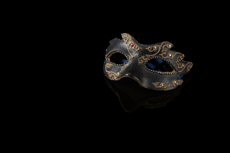 venetian carnival mask on black backgroundの写真素材