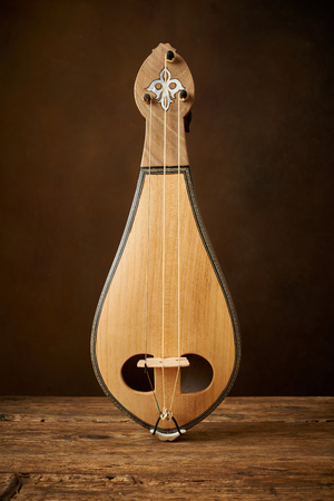 Traditional Greek instrument politiki lyra or classical kemenceの写真素材