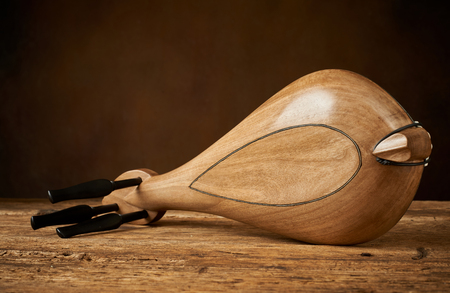 Traditional Greek instrument politiki lyra or classical kemenceの写真素材