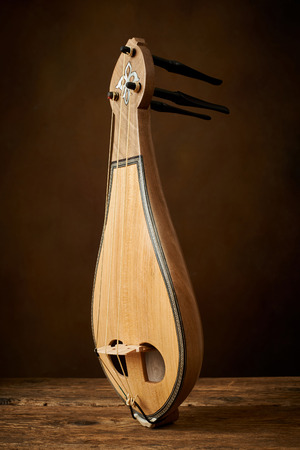 Traditional Greek instrument politiki lyra or classical kemenceの写真素材