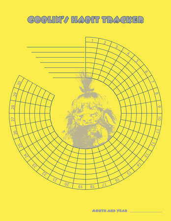 Goblin Habit Tracker Suitable for those with humor. 30 days vector designのイラスト素材