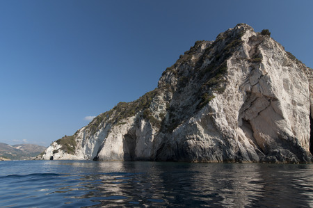 The blue caves, Zakynthos, Greece. In the north of the Greek Ionian island of Zakynthos at an area called Skinari you will find the magnificent Blue Caves.の写真素材