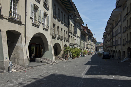 Switzerland, Bern. The city of Bern or Berne is the de facto capital of Switzerland. The official language of Bern is German, but the main spoken language is the Alemannic Swiss German.の写真素材