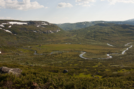 Norway. Norwegian nature. There are mountains plunging into the sea from hundreds of meters, fjords, tall mountain peaks, northern lights and midnight sun.の写真素材