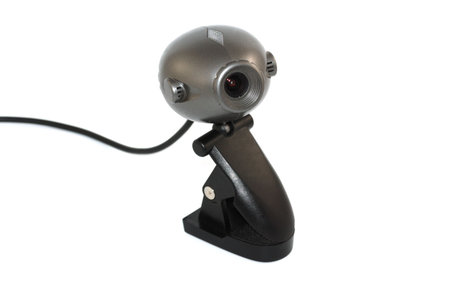 Web camera on white background with cord