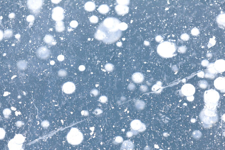 Deep ice with frozen bubbles and a single crack