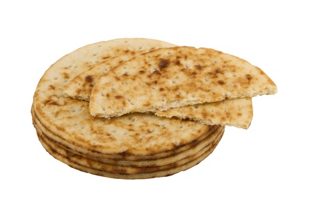 dietary wheat tortillas, isolated on white backgroundの写真素材
