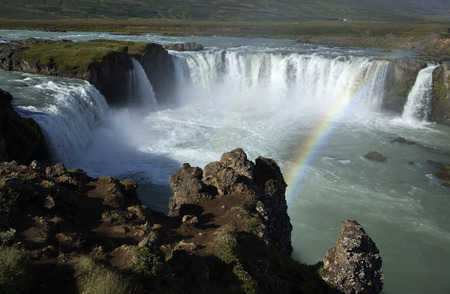 Godafoss Waterfall in North Iceland.の写真素材