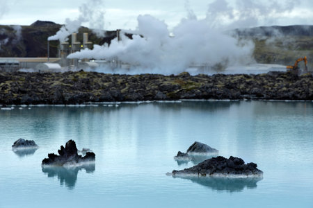 Geothermal Power Station Svartsengi in The Blue Lagoon Icelandのeditorial素材
